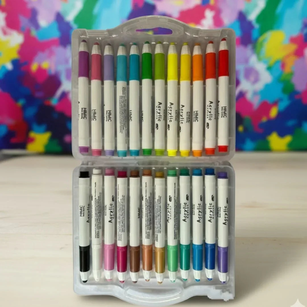 All Surface Acrylic paint markers 24 Colors I Works on Everything