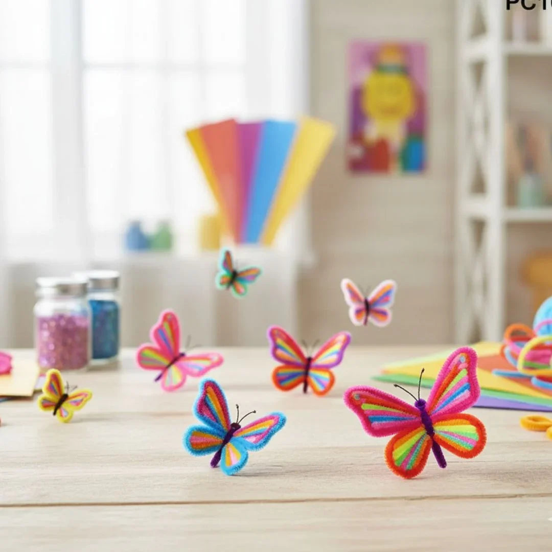 Pipe Cleaner Plain  Multi Colored for Craft and Bouquet 100pcs Pack of 1