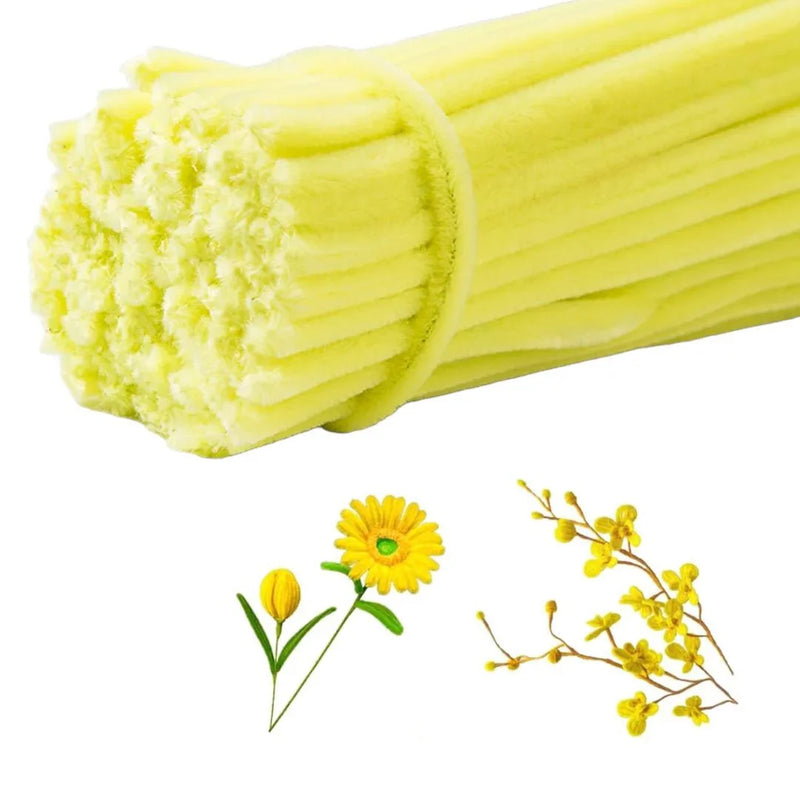 Pastel Yellow Pipe Cleaners Plain | 100 Pc Pack (PT04)