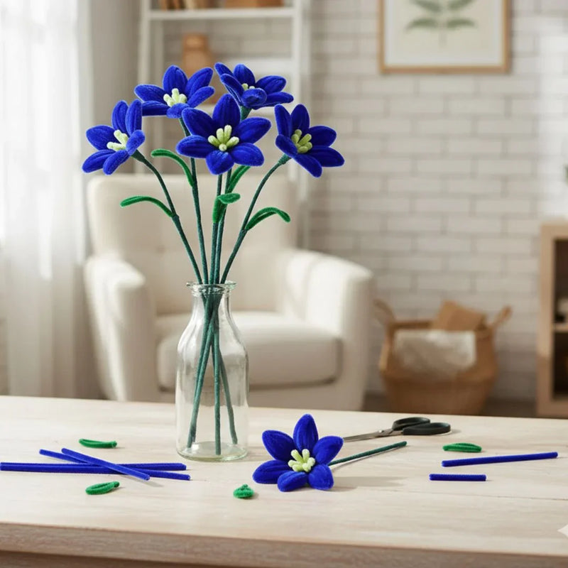 Dark Blue Pipe Cleaners for Craft & Bouquet | 100 Pc