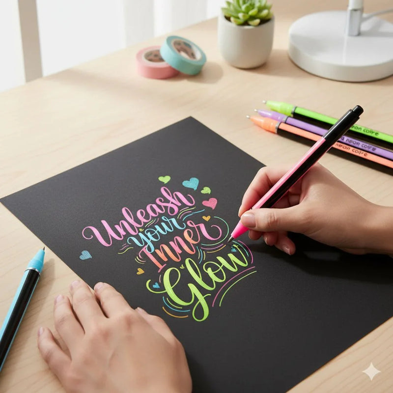 Pastel Journaling Pen (Contain 12 Pens)- Only pen that work on black paper too I Perfect for return gifting