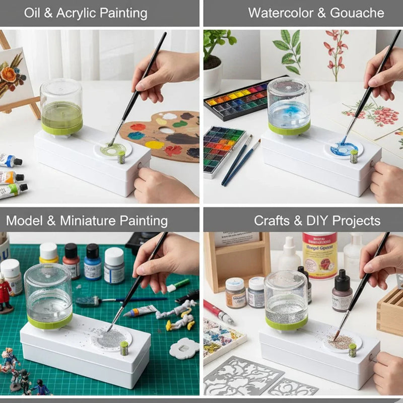 Brush Cleaner with tank | Automated water control for brush rinsing I Brush Rinser