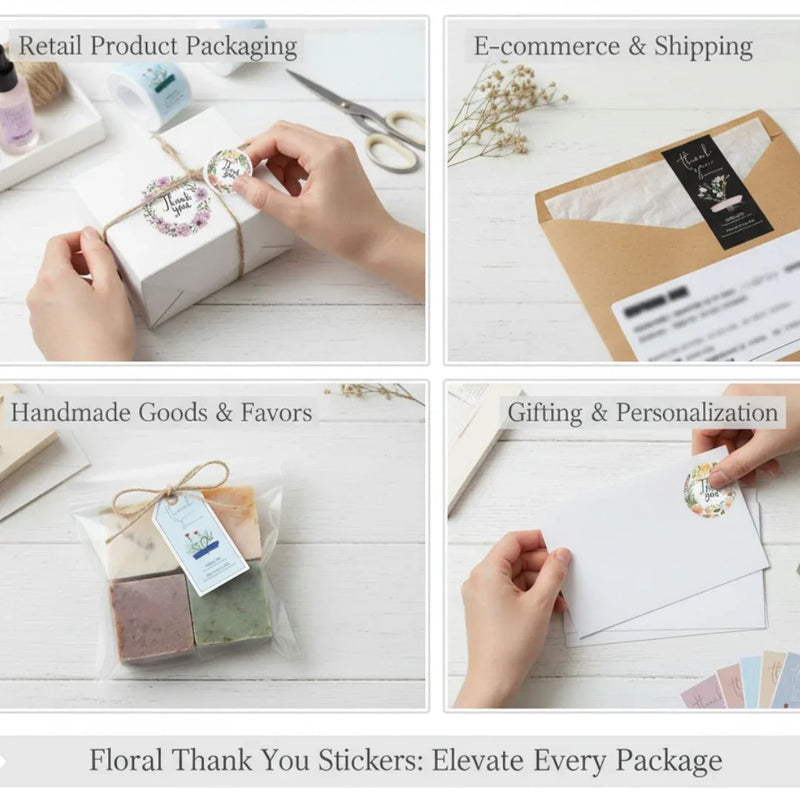 Jumbo Roll ) Thank you  paper tape l pack  of 1 roll contains 500 stickers