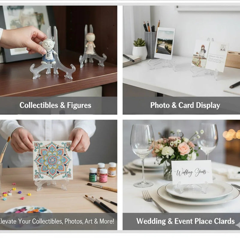 8 inch Acrylic easel for Canvas MDF Resin Frame Stands for Professional Photo and Art Display