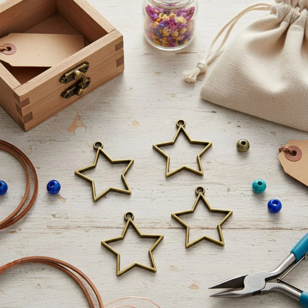Copper Star Bezel Charms for Resin & Jewelry (5 Pack)