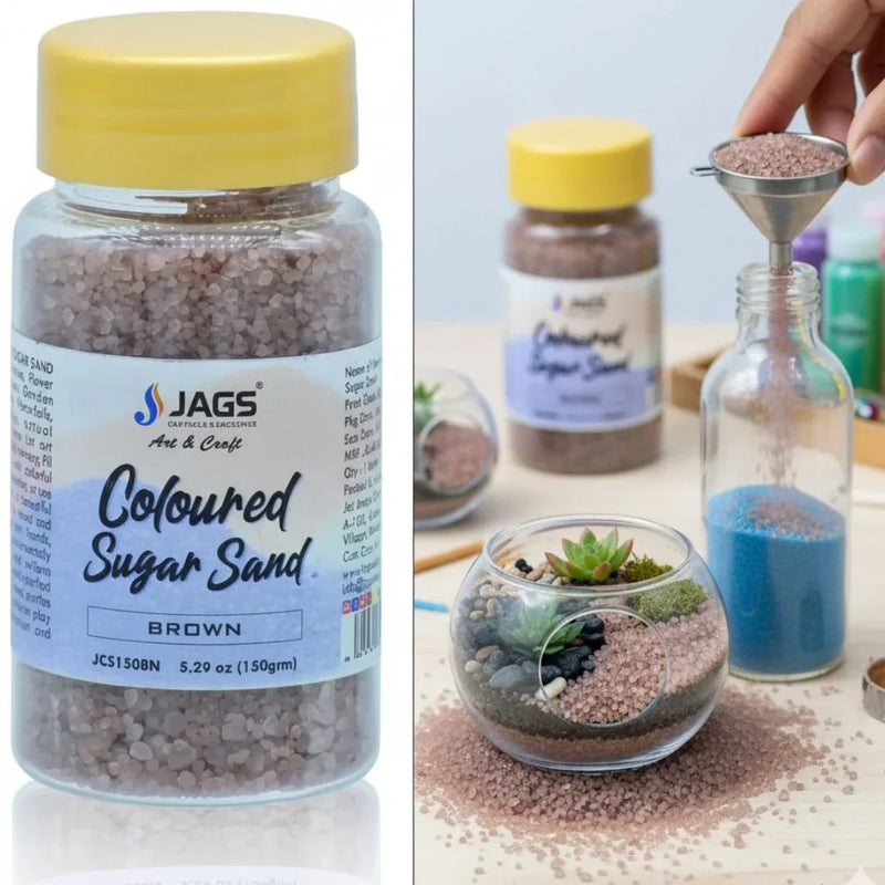 Jags Coloured Sugar Sand 150Gms Brown JCS150BN