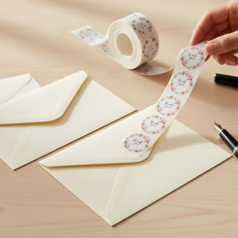 Thank You Stickers & Labels for Packaging (500 Sticker Roll of 1 Inch)
