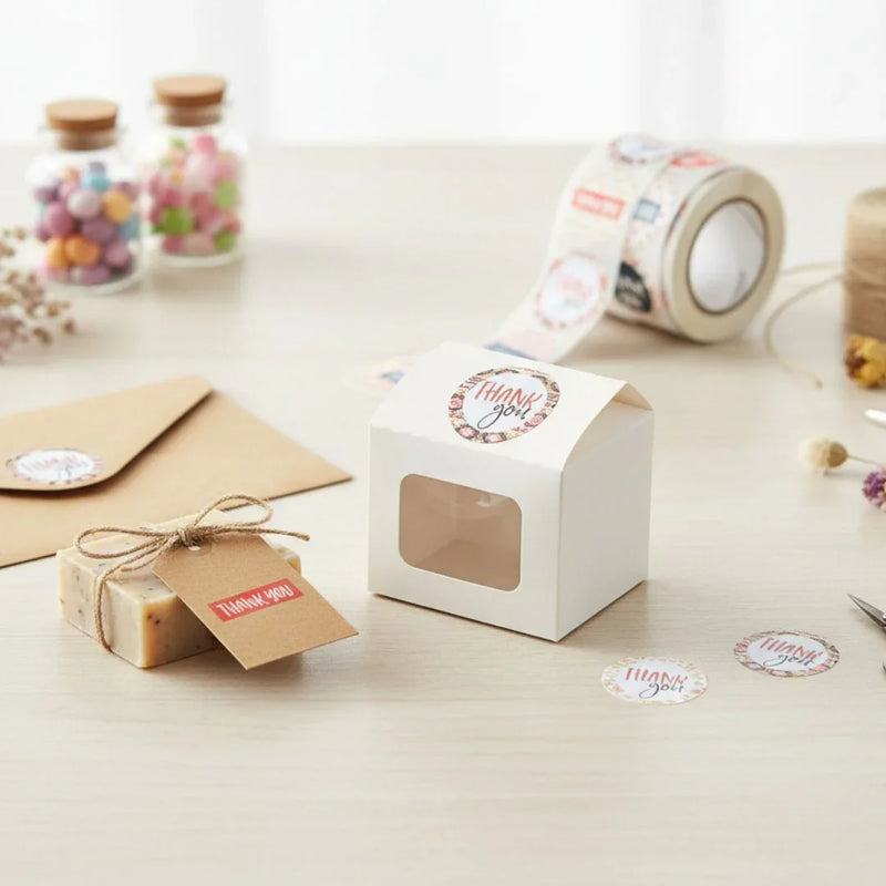 Thank You Stickers & Labels for Packaging (500 Sticker Roll of 1 Inch)