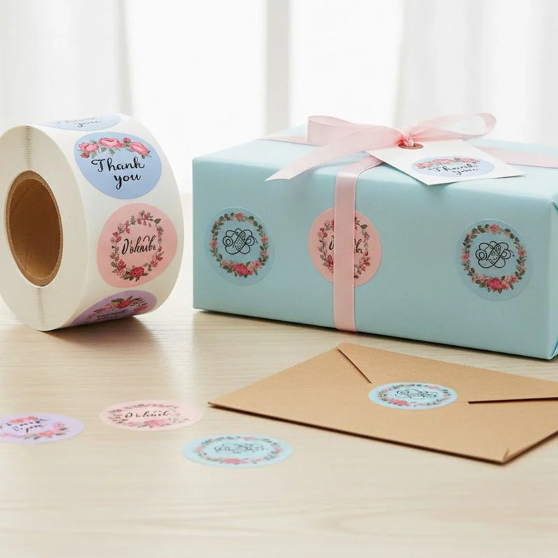 Thank You Stickers & Labels for Packaging (500 Sticker Roll of 1 Inch)
