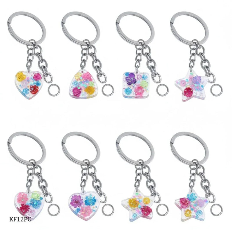 Silver Key Chain Fittings – 12 Pcs (KF12PC)