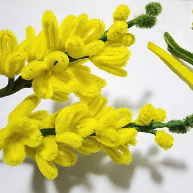 Yellow Plain Pipe Cleaner for Craft and Bouquet l Pack of 100pcs