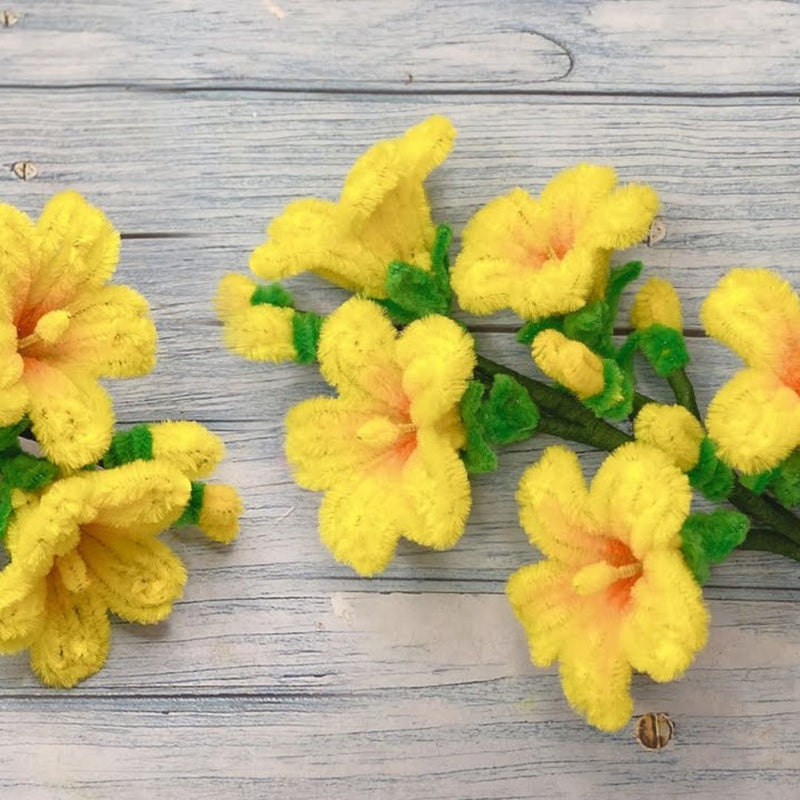 Yellow Plain Pipe Cleaner for Craft and Bouquet l Pack of 100pcs