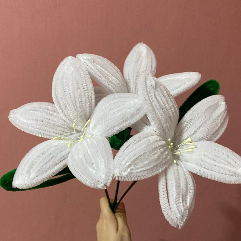 White Plain Pipe Cleaner for Craft and Bouquet l Pack of 100 pcs