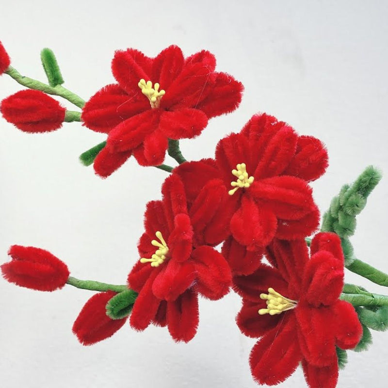 Christmas Red Pipe Cleaners for Craft & Bouquet | 100 Pc Pack I Specially for Christmas with extra furring
