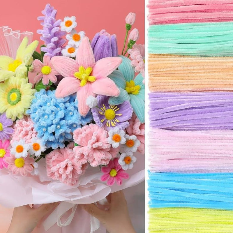 Pastel Pipe Cleaner Plain 90-100Pc Multi Colored (Pc100P)  (Contain 1 Unit)