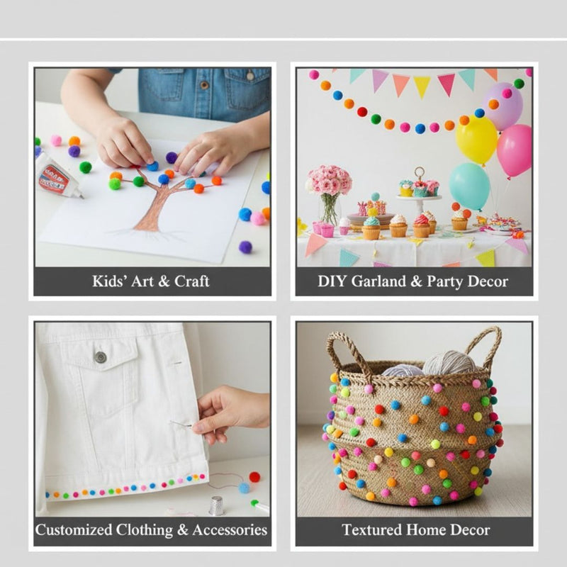 Craft Pom Pom Ball Big 3mm 25Pcs CPBB00