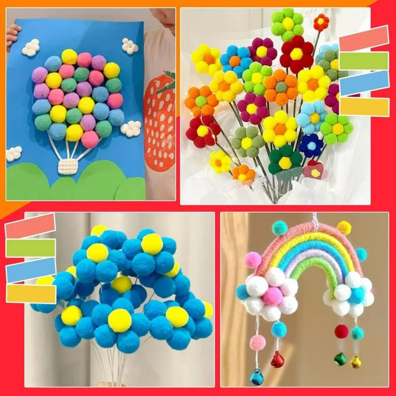 Medium Craft Pom Pom Balls – 2CM – Pack of 50 – CPBM00