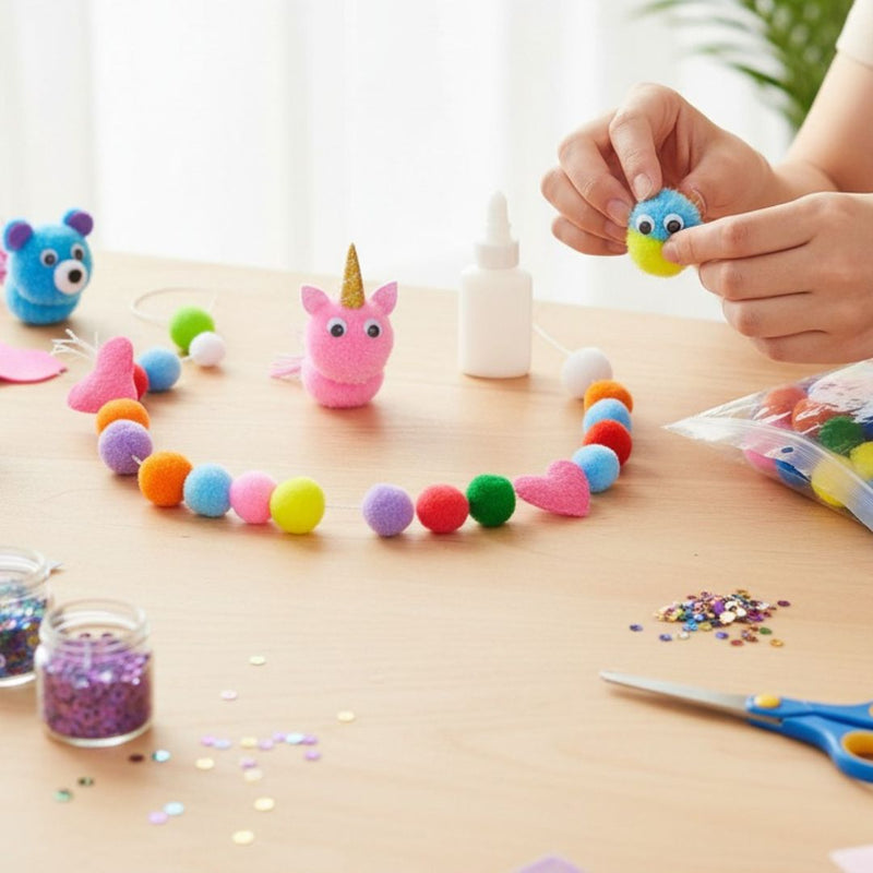 Medium Craft Pom Pom Balls – 2CM – Pack of 50 – CPBM00