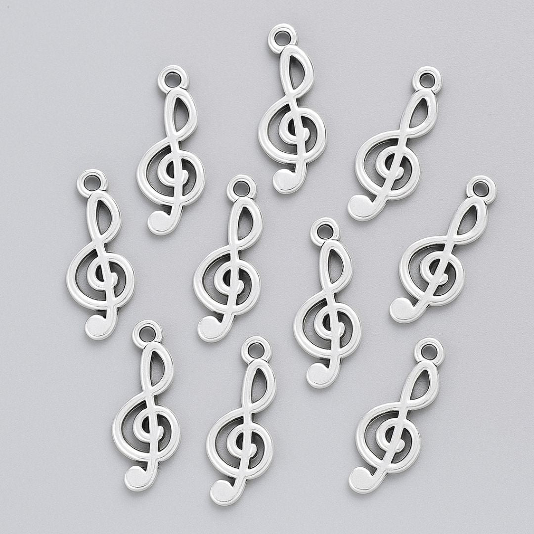 Metal Music Symbol Craft Charms – Set of 10