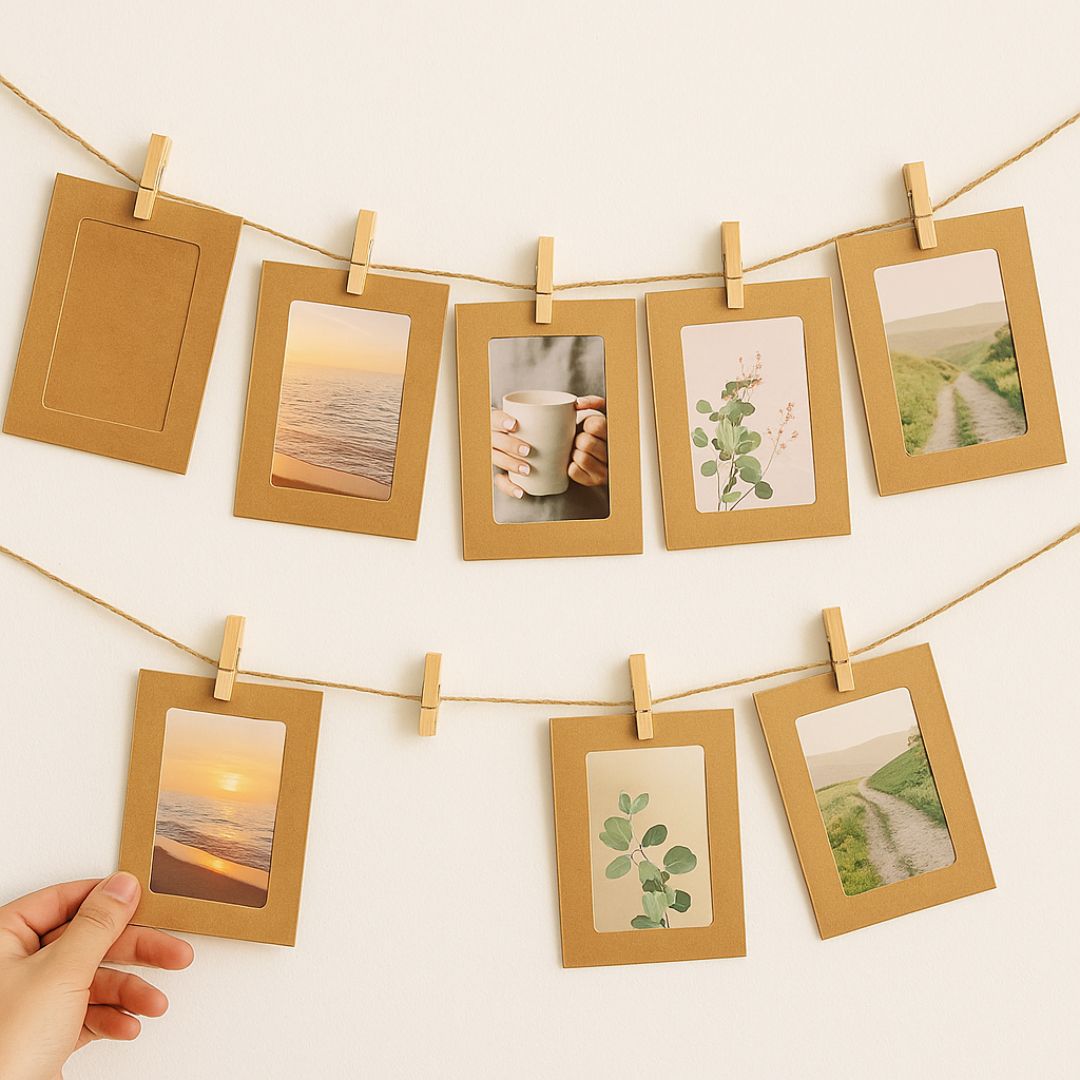 Ravrai Craft - Mumbai Branch Photo frame Hanging paper photo frame 10pcs brown 10x13cm