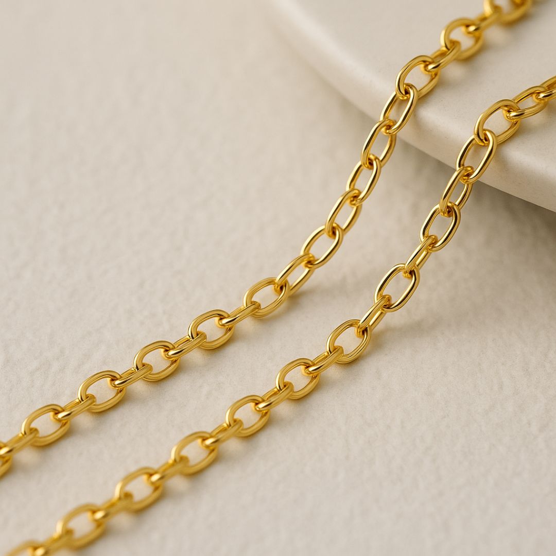 MG Traders 1 Jewellery Cr0715G Chain R 1.5Mtr Gold 0.7Mm