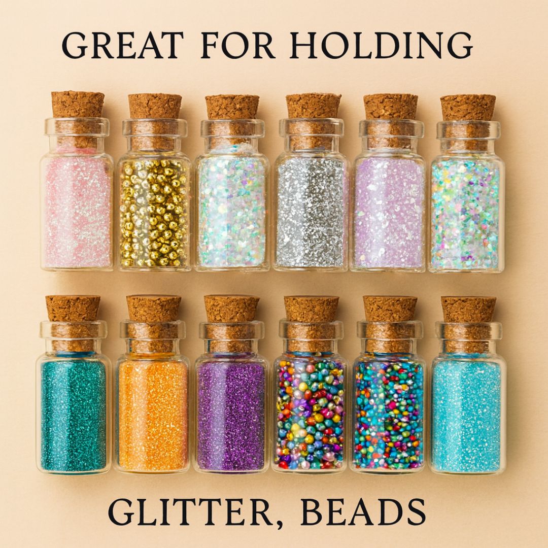Charming Mini Glass Message Bottles with Cork Lids | 12-Pack