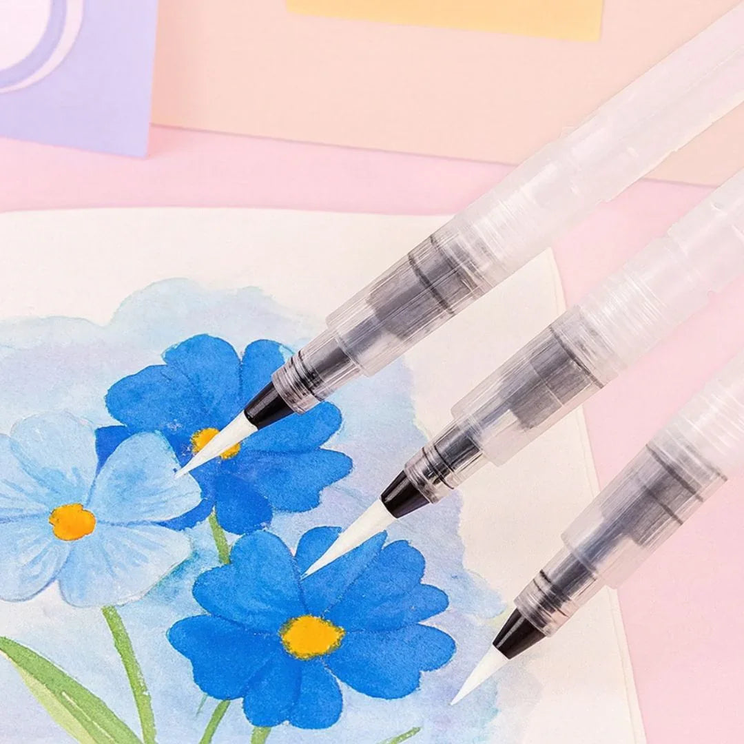 Refillable Water Brush Pens with Soft Bristles | 3-Piece Set