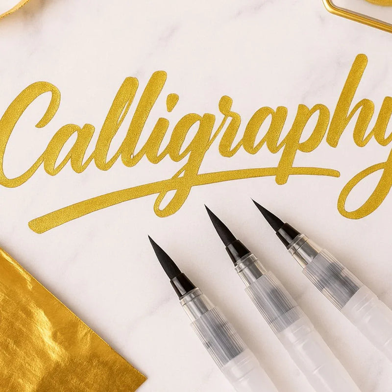 Refillable Water Brush Pens with Soft Bristles | 3-Piece Set