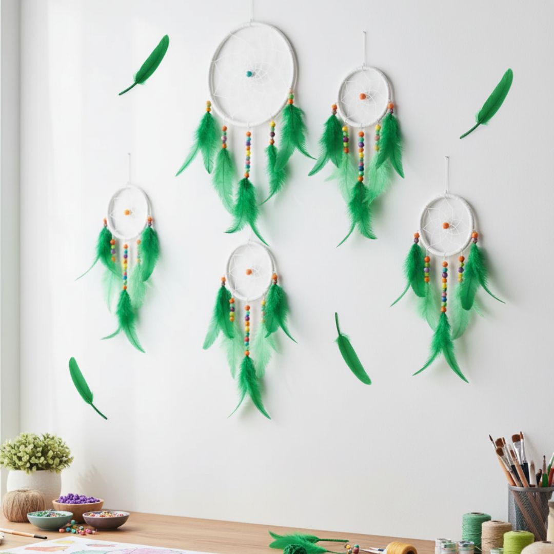 MG Traders Feather Feather Soft Big D Green (Fsbdg) (10Pcs)