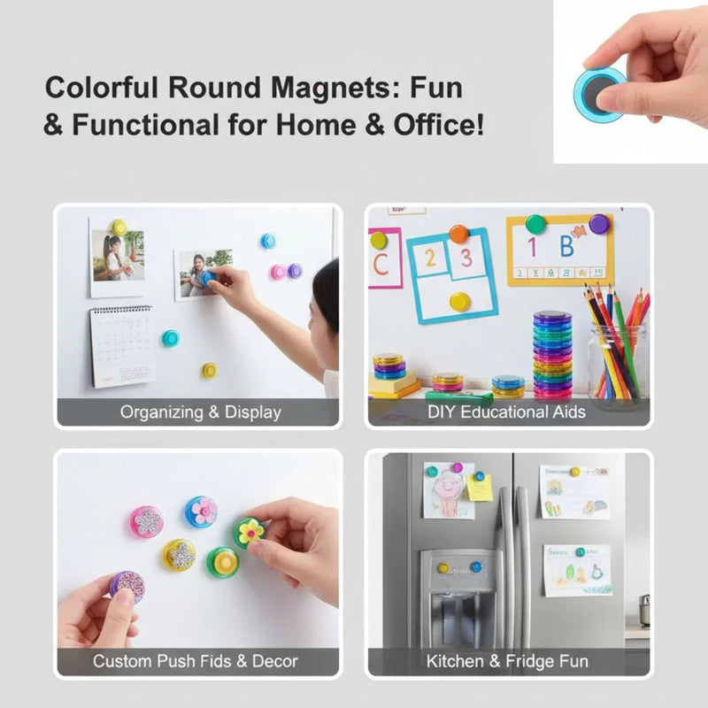 Colorful Round Magnets 20mm | 10 Piece Pack