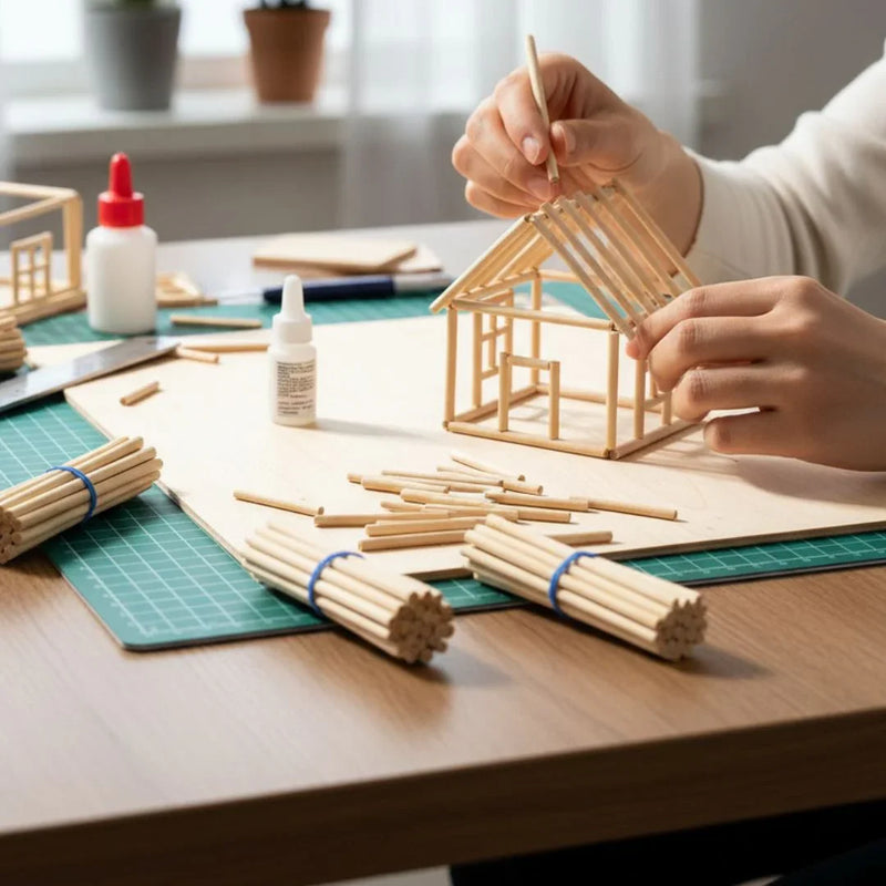 Plain Round Wood Craft Sticks 8cm x 5mm | 100 Pack