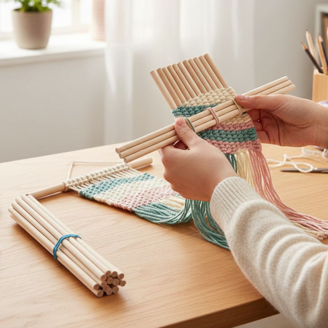 MG Traders Pack Wooden Stick Cd2 Wooden Stick 30Cmx6Mm (10 Stick)  (Contain 1 Unit)