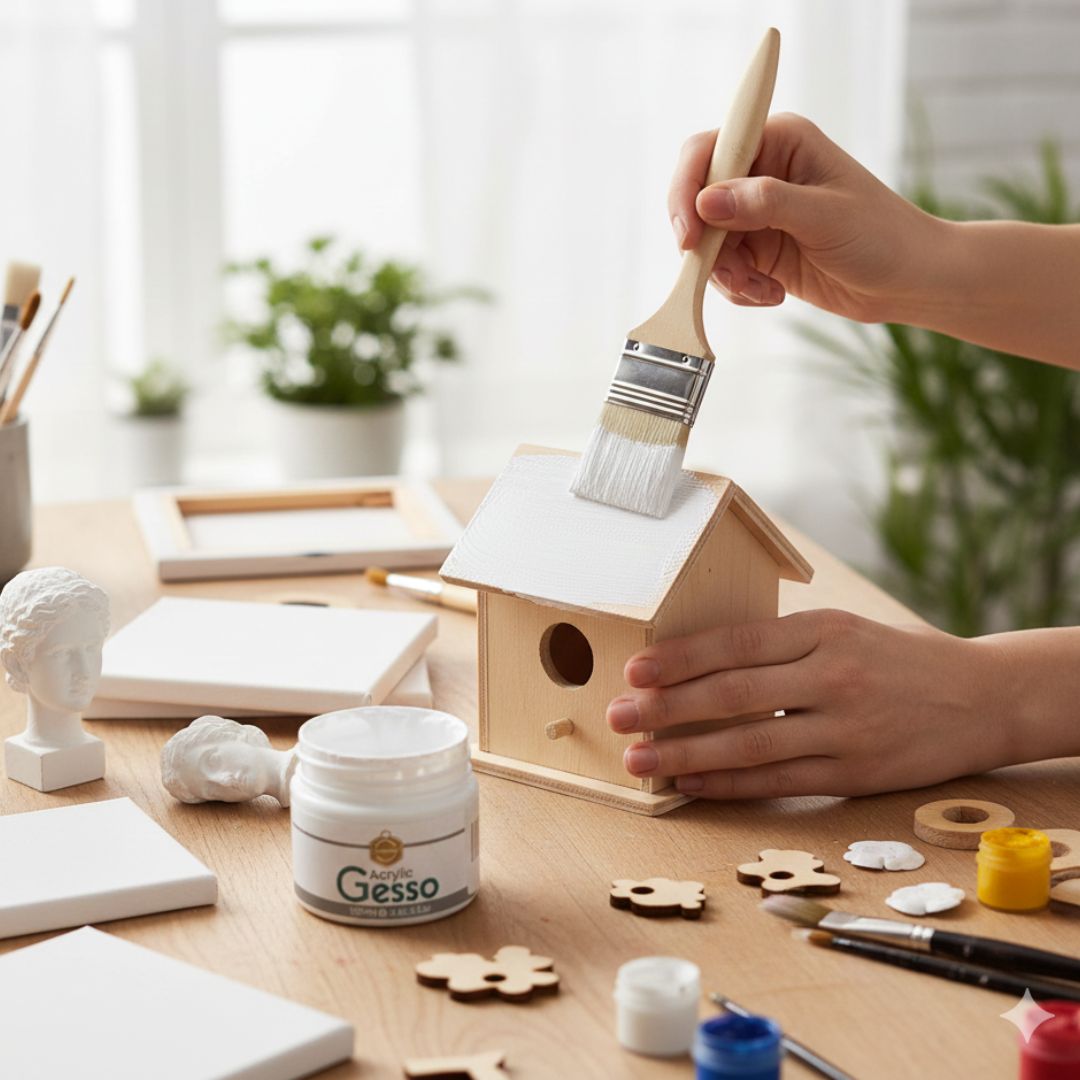 White Acrylic Gesso Primer 100ml | Smooth & Quick-Drying