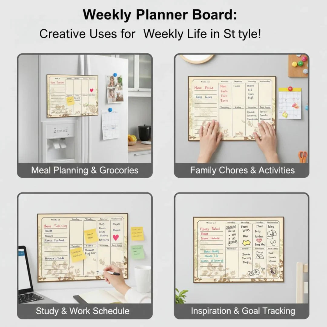 A3 Magnetic Planner | Weekly & Monthly Board for 2026 | Full magnetic | 5 Years Warranty ✅️