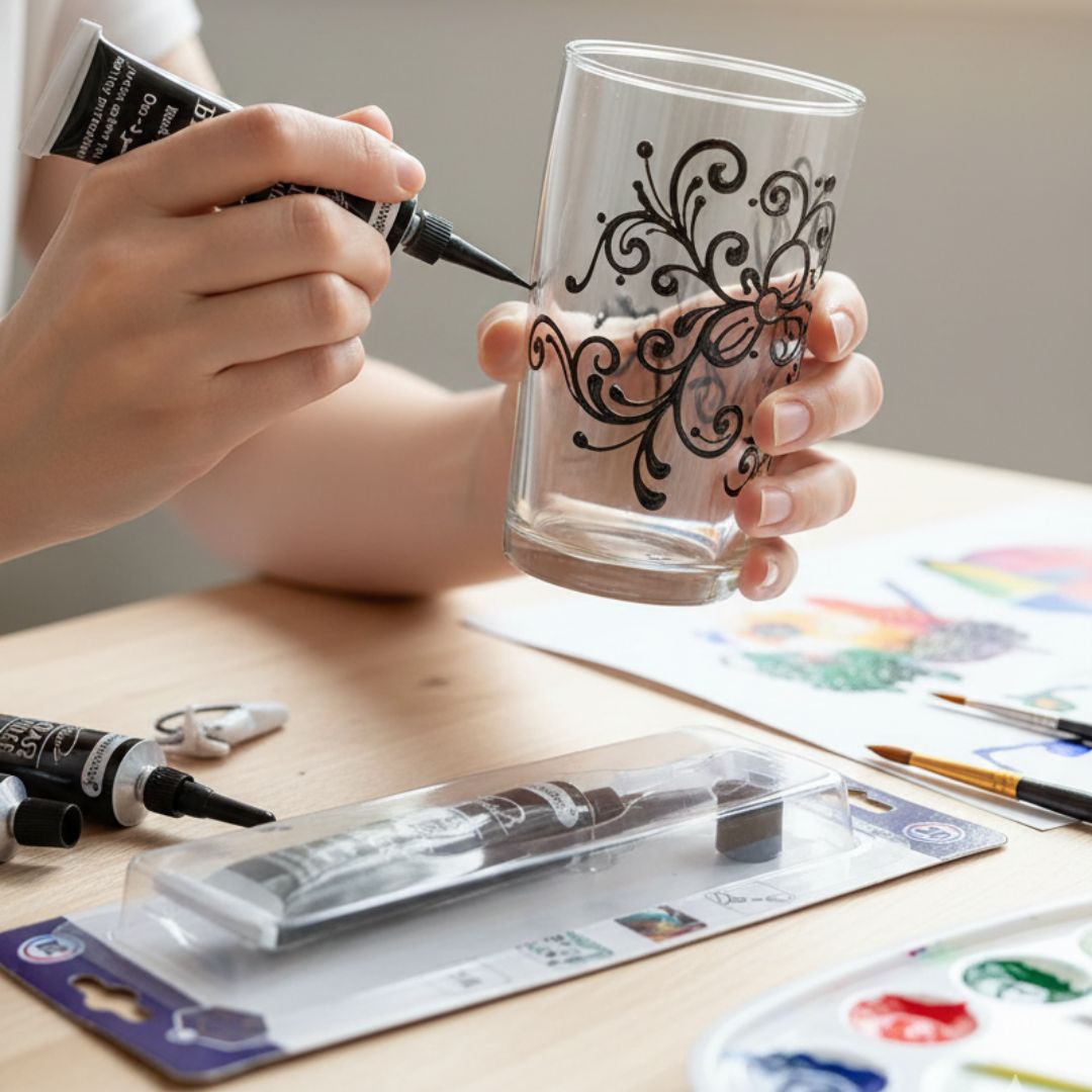 MG Traders Coneliners Glass Liner Color Black (B7921)