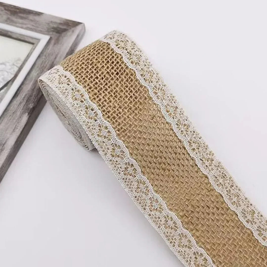 MG Traders Jute Jlp10 Jute Lace (12Pc) 2Mtr Each