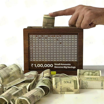 Wooden Savings Box & Piggy Bank | 1 Lakh Saving Challenge Board