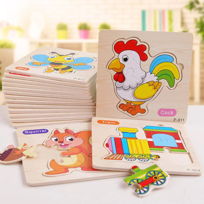 Wooden Animal Puzzle for Kids | Cute 9-Piece Learning Jigsaw (pack of 1)