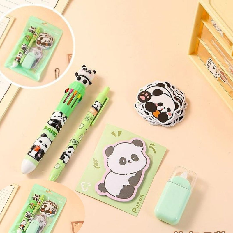 Cute Panda Stationery Gift Set | Pens, Stickers, Eraser &amp; Notepad for Kids l Pack of 1