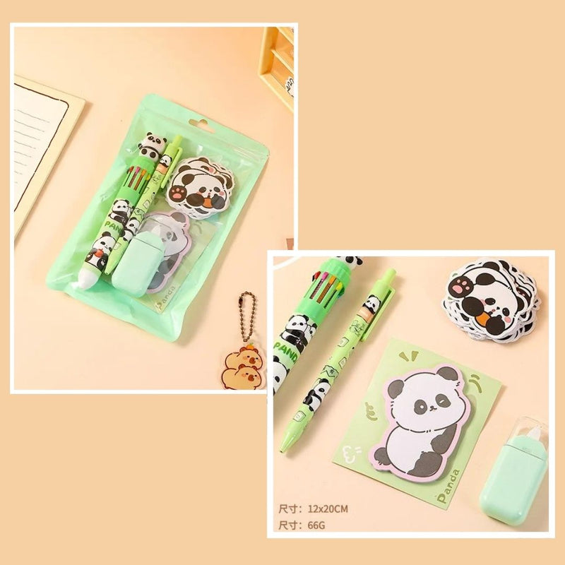 Cute Panda Stationery Gift Set | Pens, Stickers, Eraser &amp; Notepad for Kids l Pack of 1