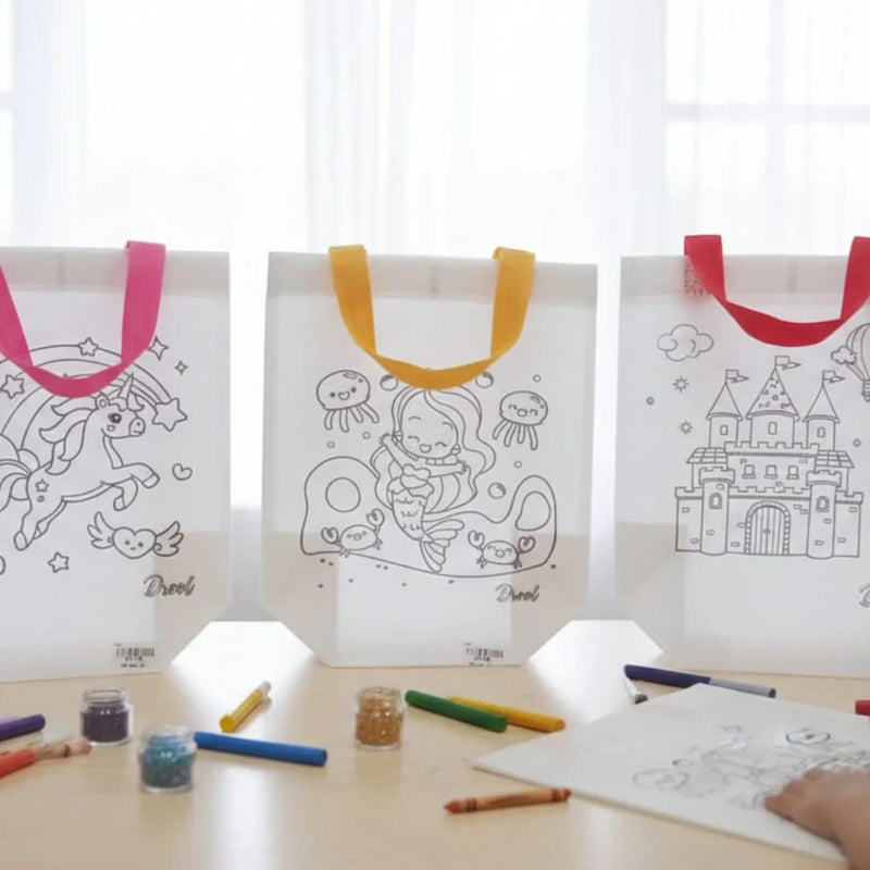 DIY Colouring Tote Bag for Kids | Reusable Art & Craft Bag (pack of 1)