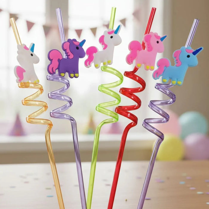 Colorful Twisty Straw Assorted Pack | Fun Spiral Drinking Straws for Kids (Pack of 1 contains 4 straw)