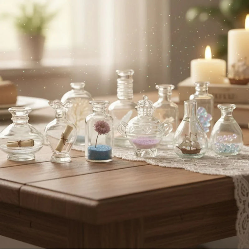 Miniature Model Transpernt Flower Pot 9 Pcs