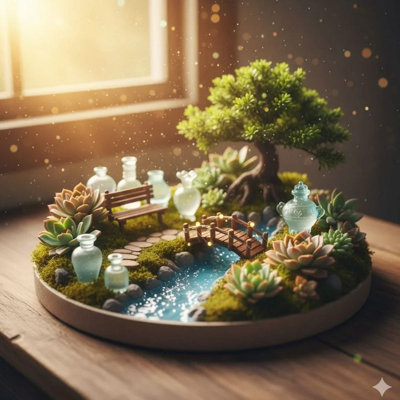 Miniature Model Transpernt Flower Pot 9 Pcs