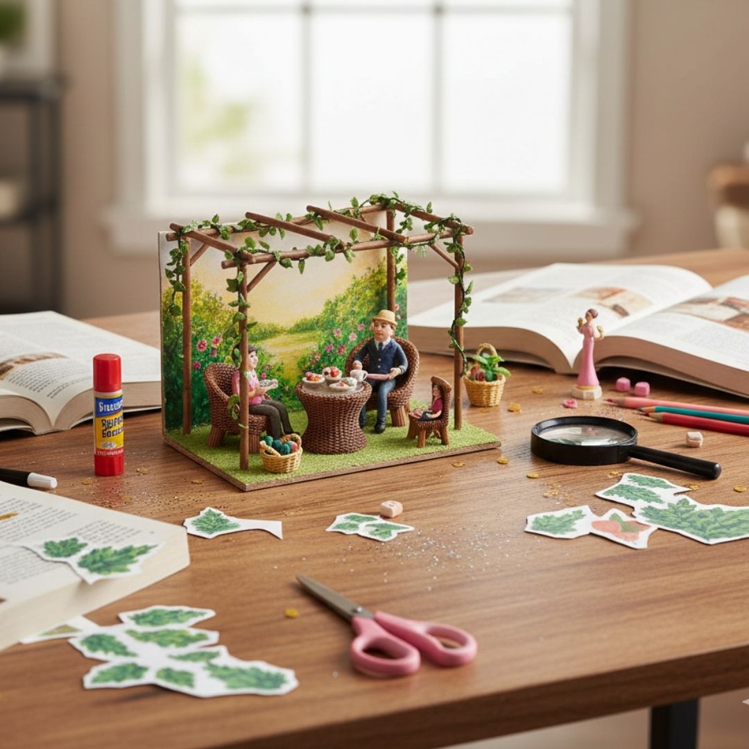 Miniature Model Orange Furniture 4 Pcs Set