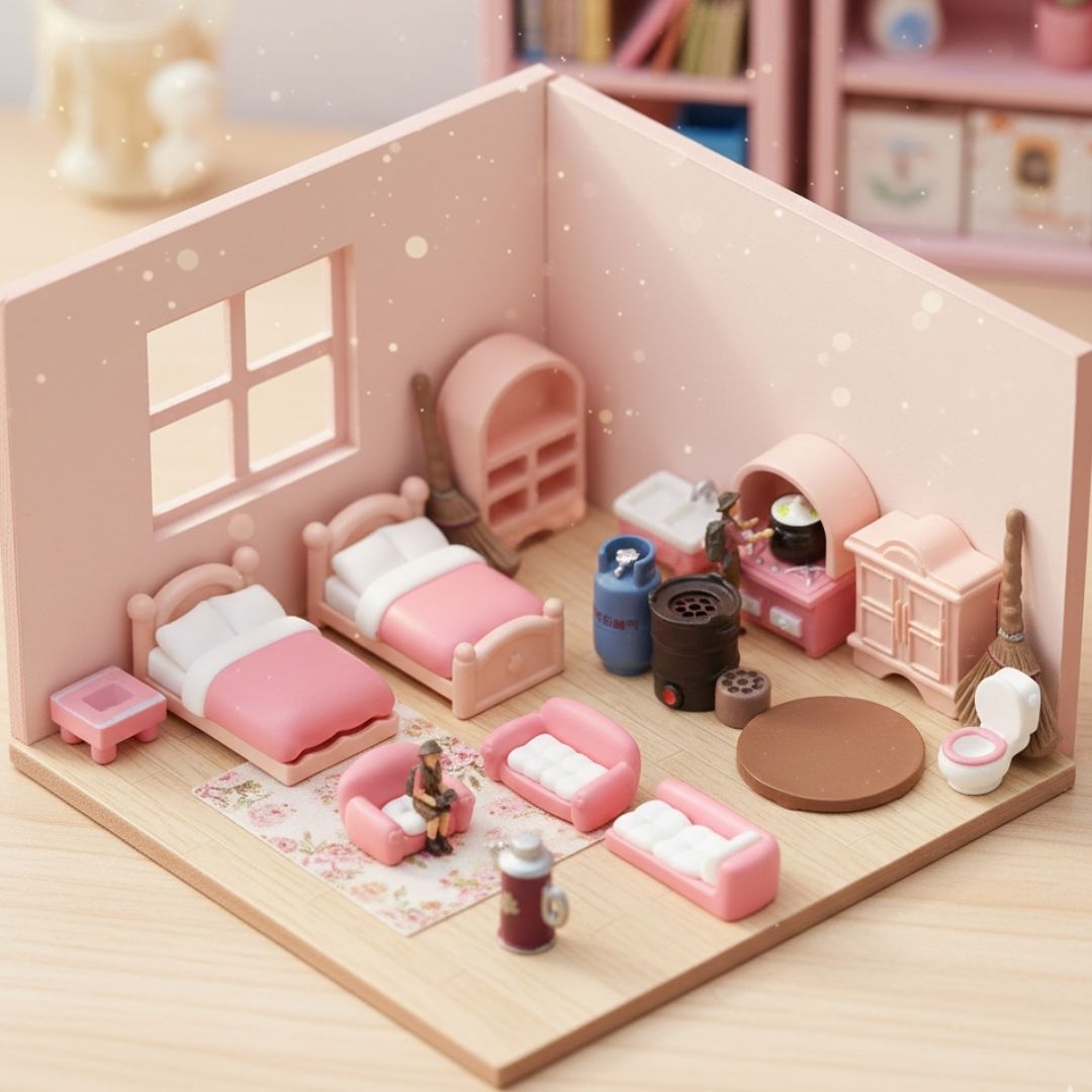 Miniature Model Home Accessories Furniture Set 19Pcs