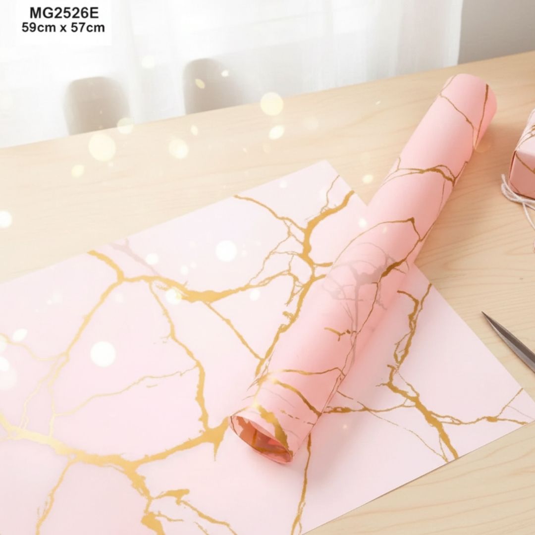 Premium Pink Plastic Wrapping Paper | Pack of 20 Sheets