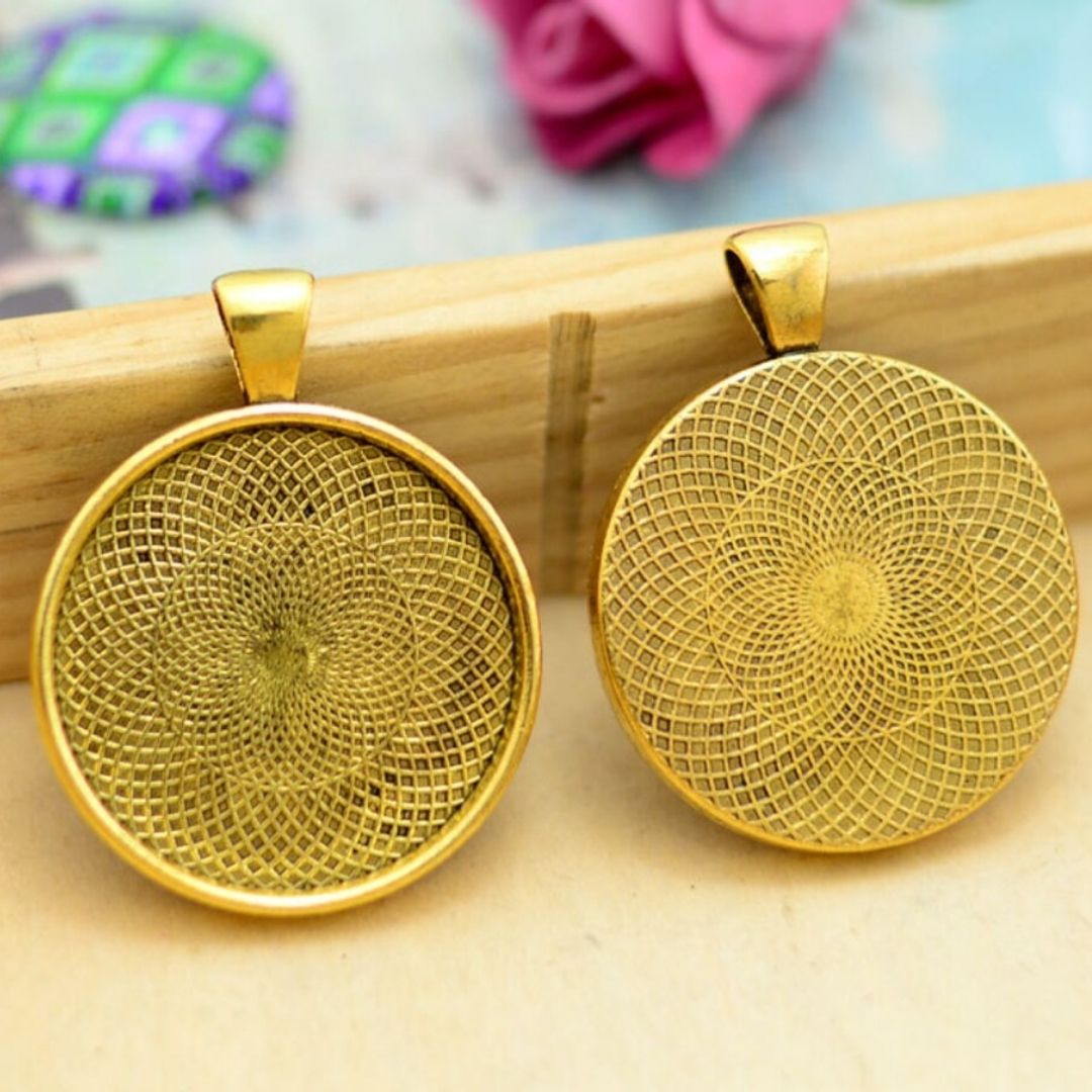 MG Traders Resin Art & Supplies Mg256B4 Round Shape Metal 6Pc Gold