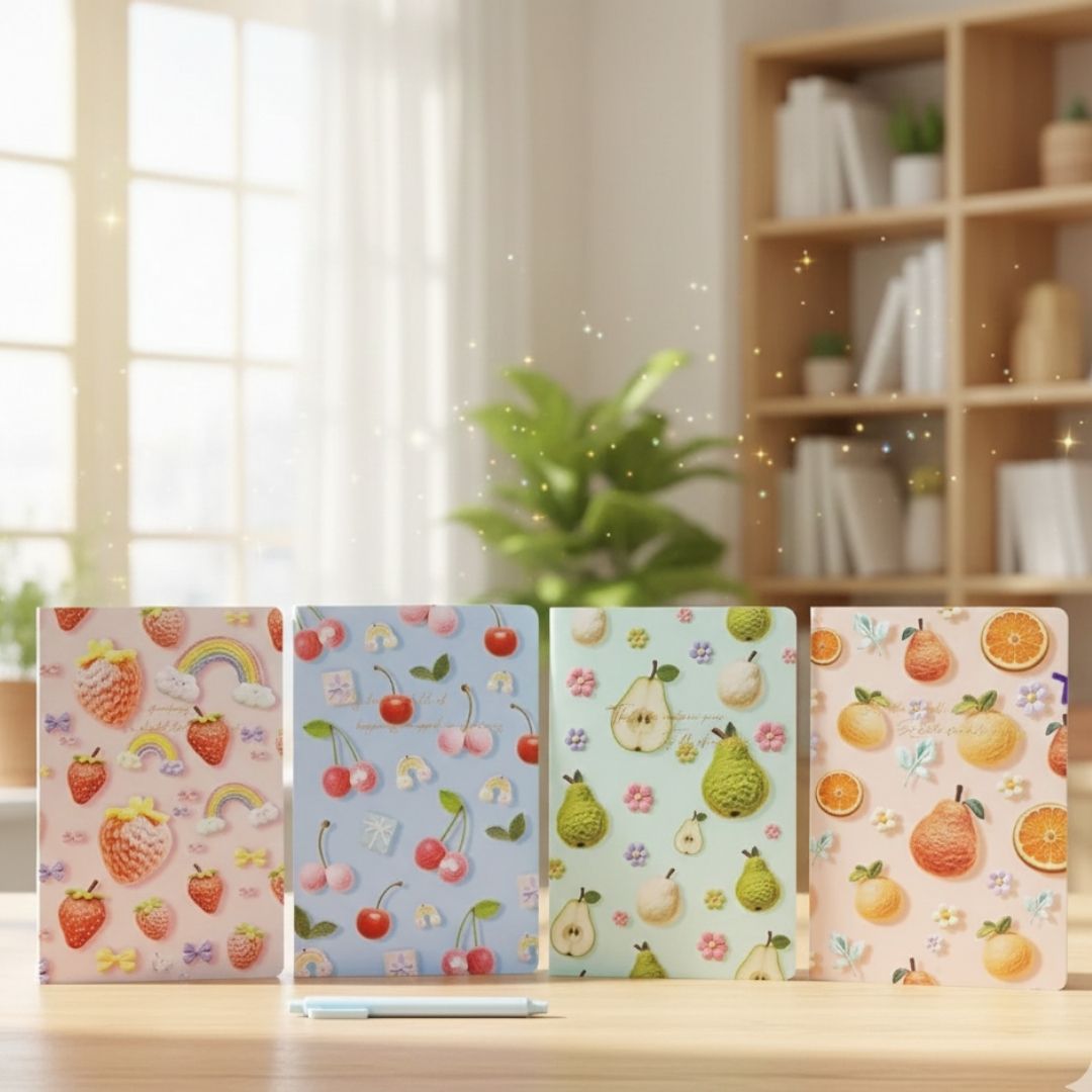 (Buy 1 Get 1 Free) Cute Fruit A5 Ruled Diary | 3D Texture (1 Pack)