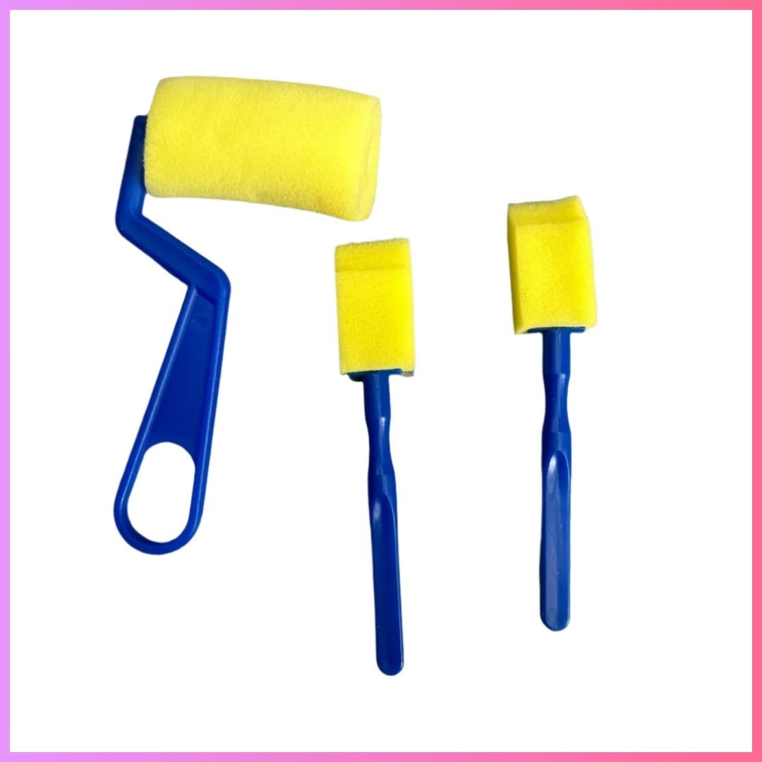 (Buy 1 & Get 1 Free) Yellow Sponge Paint Rollers | 3 Piece Set